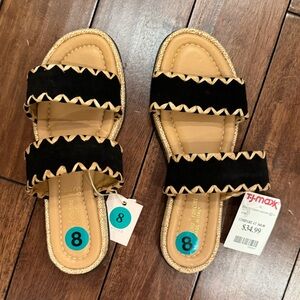 NWT Black and Tan Women's Sandals